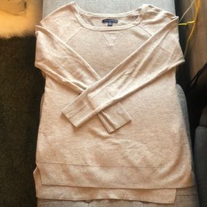 Long sleeve waffle knit top